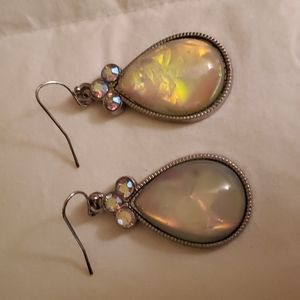 Elegant pearl & CZ earrings